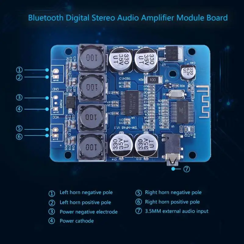 TPA3118 2x30 Вт Bluetooth 4,2 цифровая стерео аудио Плата усилителя 8-26 В постоянного тока для DIY игрушки модель усилителей