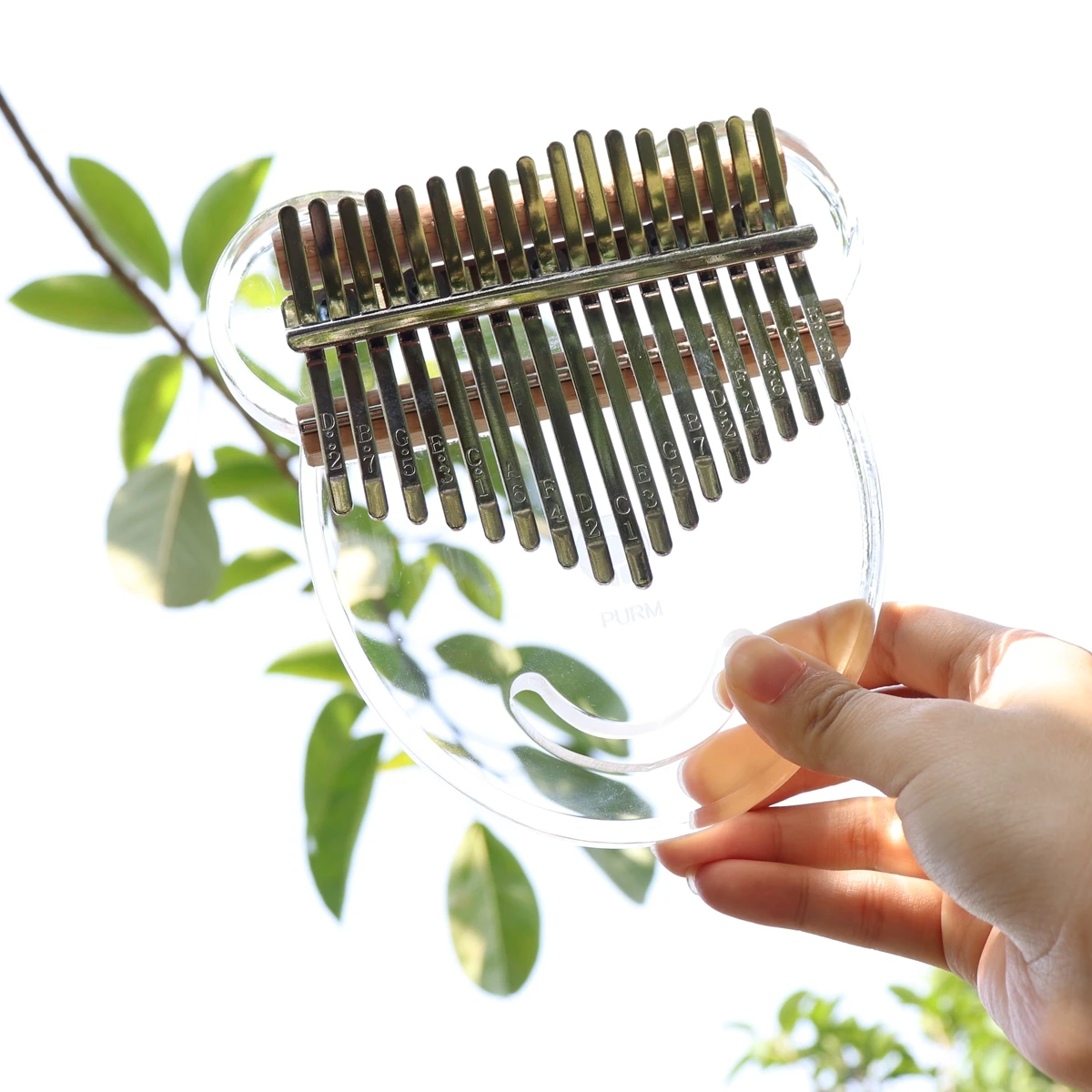 17 Key Simulation Crystal Transparent Bear Face Shape Thumb Piano Kalimba Mbira with Tuning Hammer |