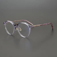 brand designer acetate glasses frame men high quality retro round eyeglasses for women clear lens prescription eyewear oculos