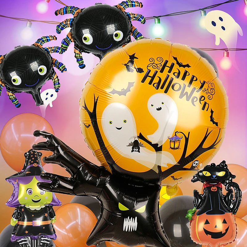 

Halloween decorations Pumpkin ghost balloon Spider aluminum foil balloon Witch owl balloon Happy halloween Children toy Boy girl
