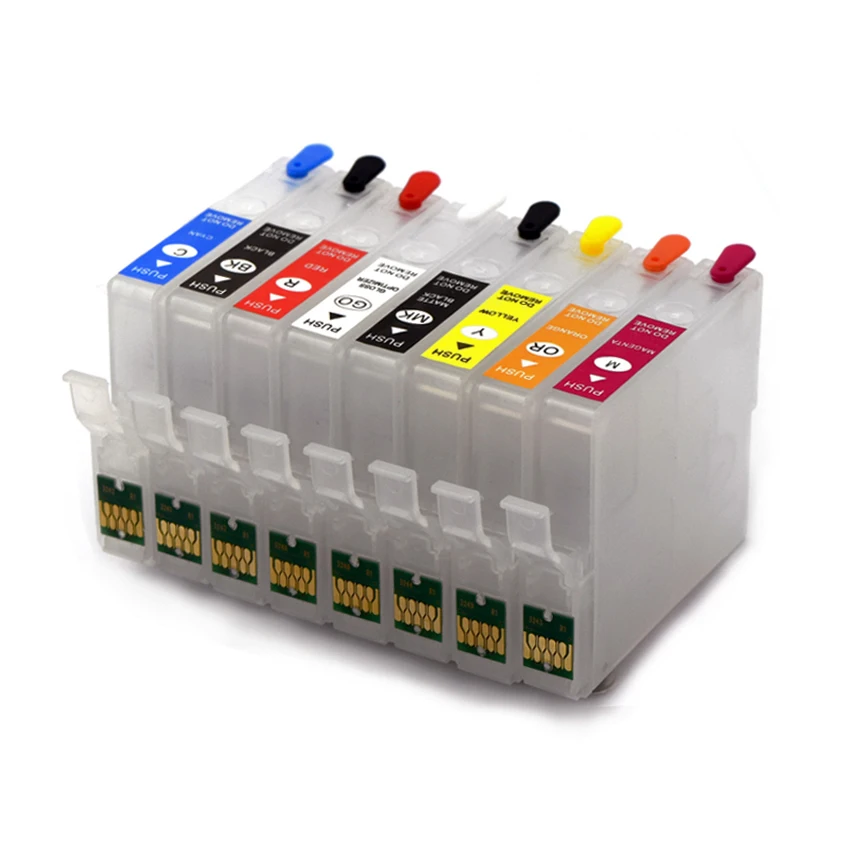 

Перезаправляемый картридж 8 видов цветов, 324, 324XL, T3240-T3249, с дуговым чипом для широкоформатного струйного принтера Epson SureColor P400
