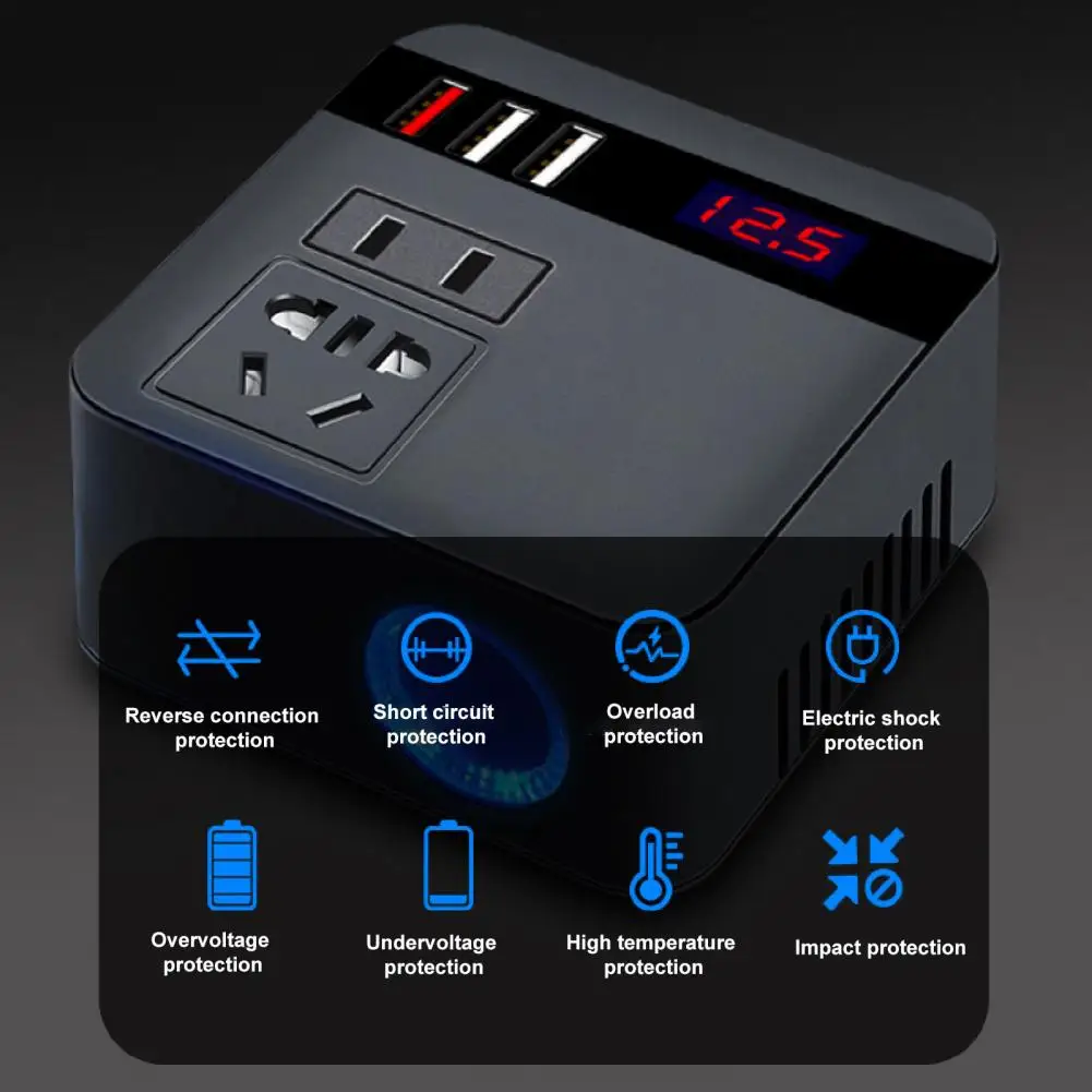 Great Car Converter High Efficiency Energy Saving LED Display 100W 12V 24V to 110V 220V Vehicle Smart | Автомобили и мотоциклы