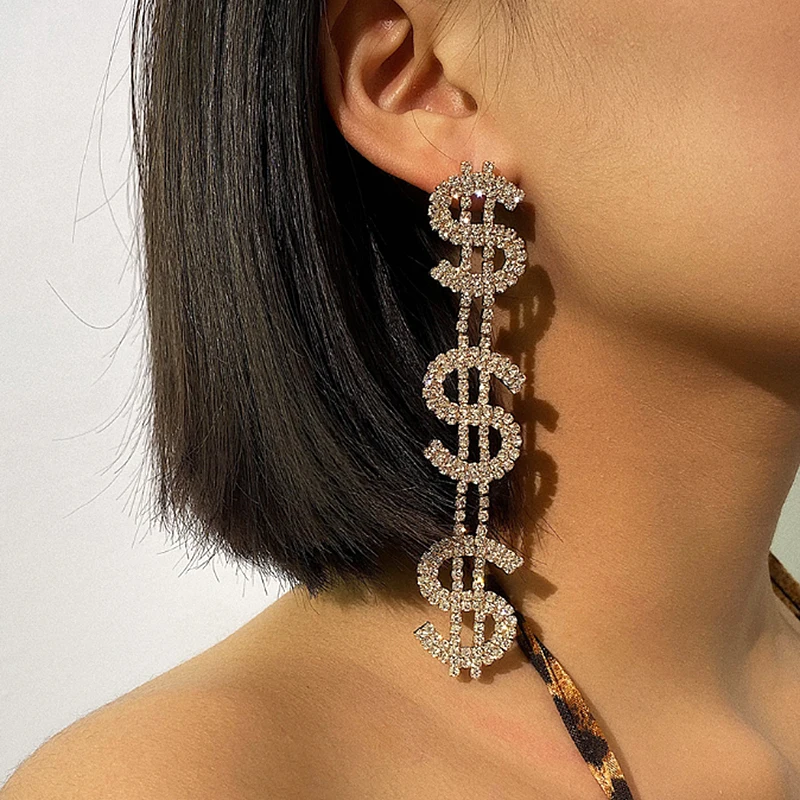 Женские серьги-подвески с блестящими кристаллами AENSOA | Украшения и аксессуары