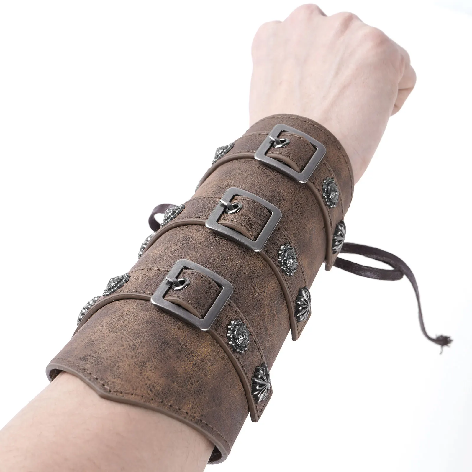 Кожаные браслеты с металлическими заклепками, 1 пара, для косплея, в готическом стиле, панк от AliExpress WW