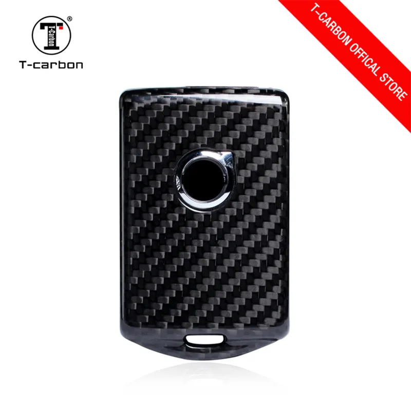 Брелок чехол для автомобильного ключа ракушка из углеродного волокна Volvo XC60 XC90 S90