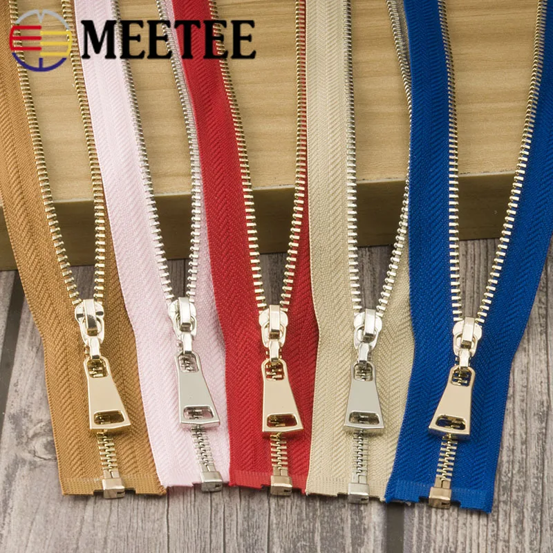Meetee 1/2 шт 3 #40 см автоматический металлический замок на молнии золотые серебряные