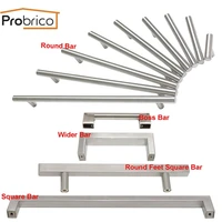 probrico square cabinet handles round drawer knobs stainless steel kitchen door cabinet handle modern furniture pulls hardware