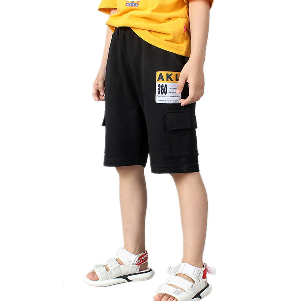

Kids Pull-on Cargo Shorts Korean Style Fashion Children Sport Short Pants For Teen Boy Age 6 8 10 12 14 Years Wear LC29