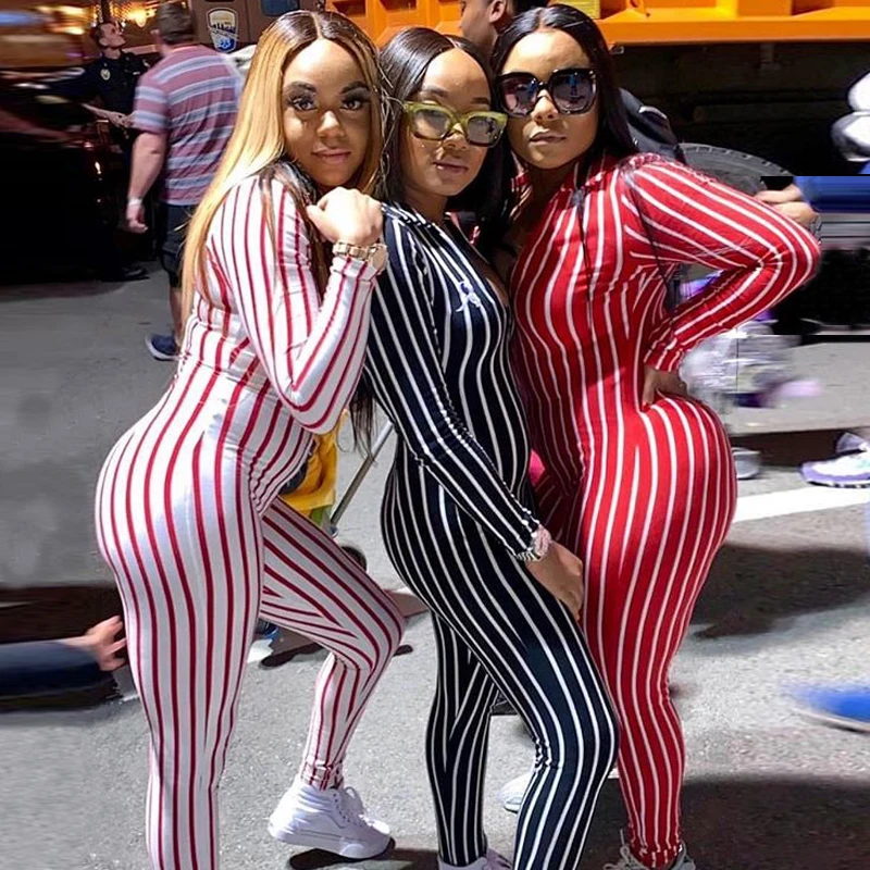 Женский спортивный комбинезон в полоску повседневный для тренировок и активного