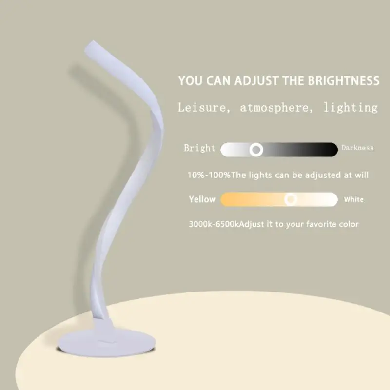 

Creative S-shaped Table Lamps Living Room Bedroom Decorative Eye Protection Reading Desktop Lamp Simple Night Light US/EU Plug