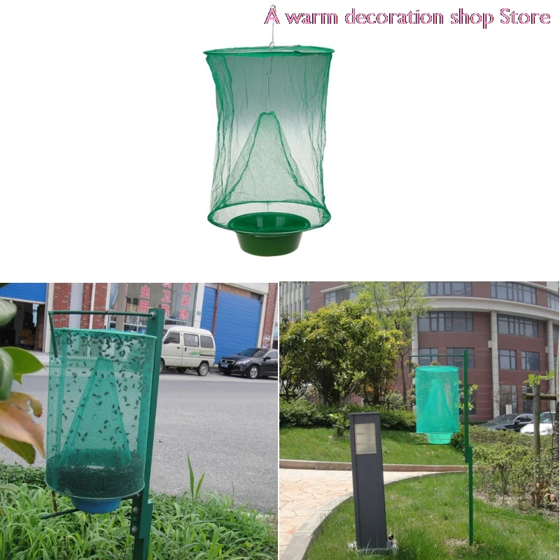 

1PCS Pest Control Reusable Hanging Fly Catcher Killer Flies Flytrap Zapper Cage Net Trap Garden Home Yard Supplies