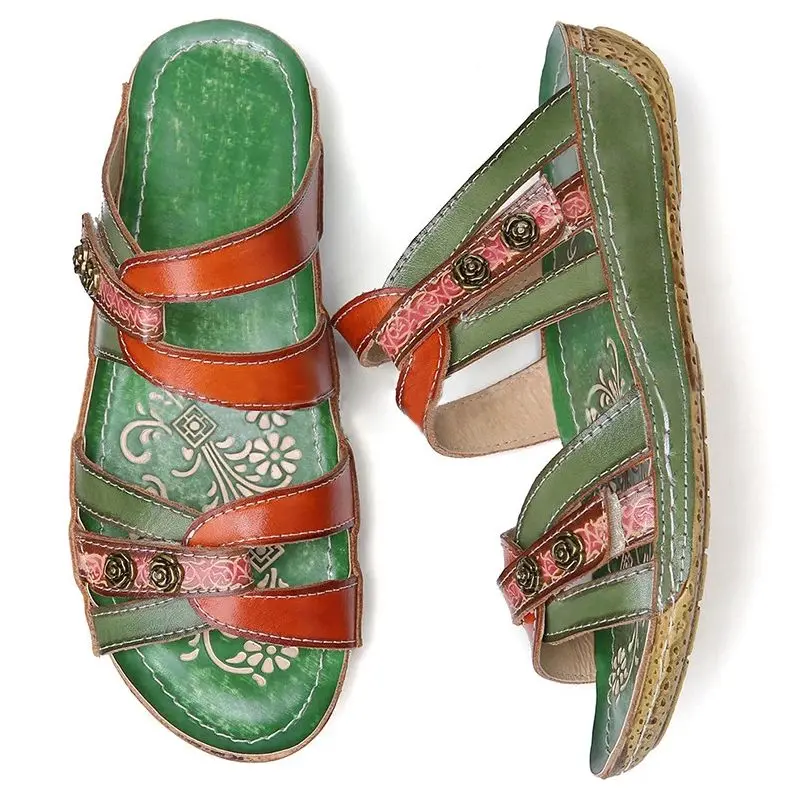 

2021 Summer New Women's Leisure Comfort PU Leather Buckle Decorative Thick Bottomed Sandals Hollow Design Women Sandals KP103
