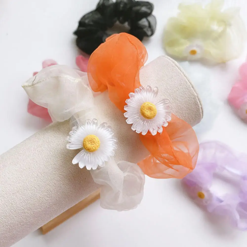 Новая Милая Корейская однотонная сетчатая резинка для волос Женская эластичная