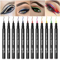 12 colors liquid eyeliner pencil waterproof colorful eye liner pen highlight neon colorful cat eyes makeup tools