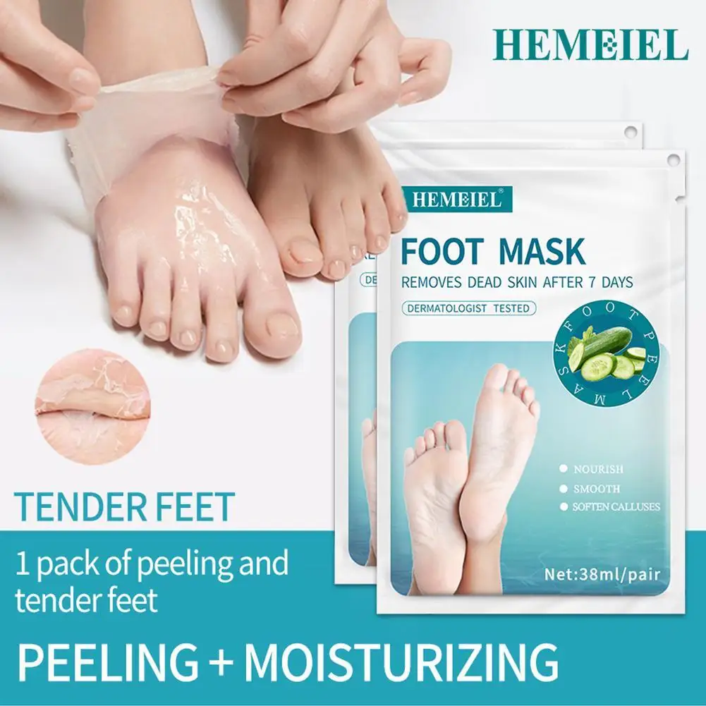 

1Pair Vitamin C Foot Mask Moisturizing Peel Removal Calluses Crack Heel Sock For Pedicure Foot Spa Exfoliating Foot Mask 2021