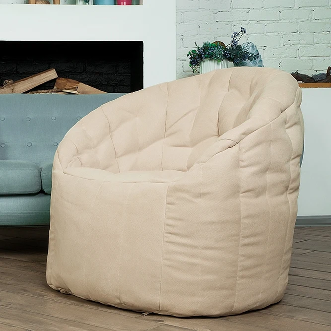 Кресло диван Порту для гостинной дачи дома Delicatex цвет светло бежевый микрошеннил