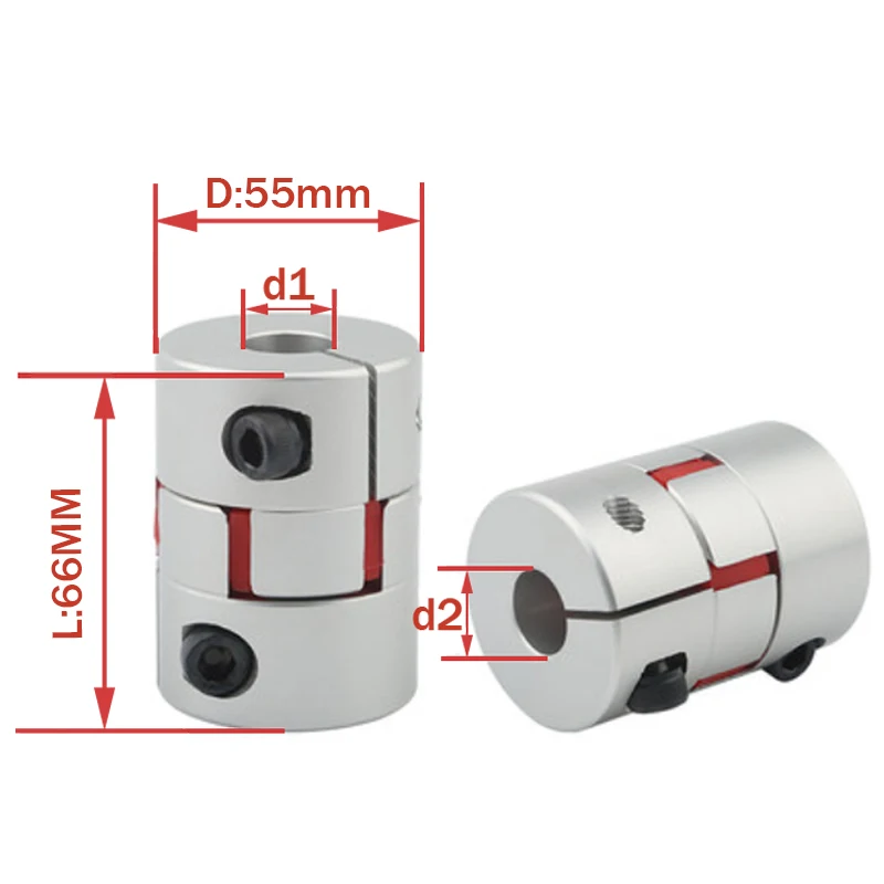 Flexible plum clamp coupler D55L66 shaft size Jaw coupling 10/12/14/16/18/20/22/24/25/26/28mm D55 L66 | Обустройство дома