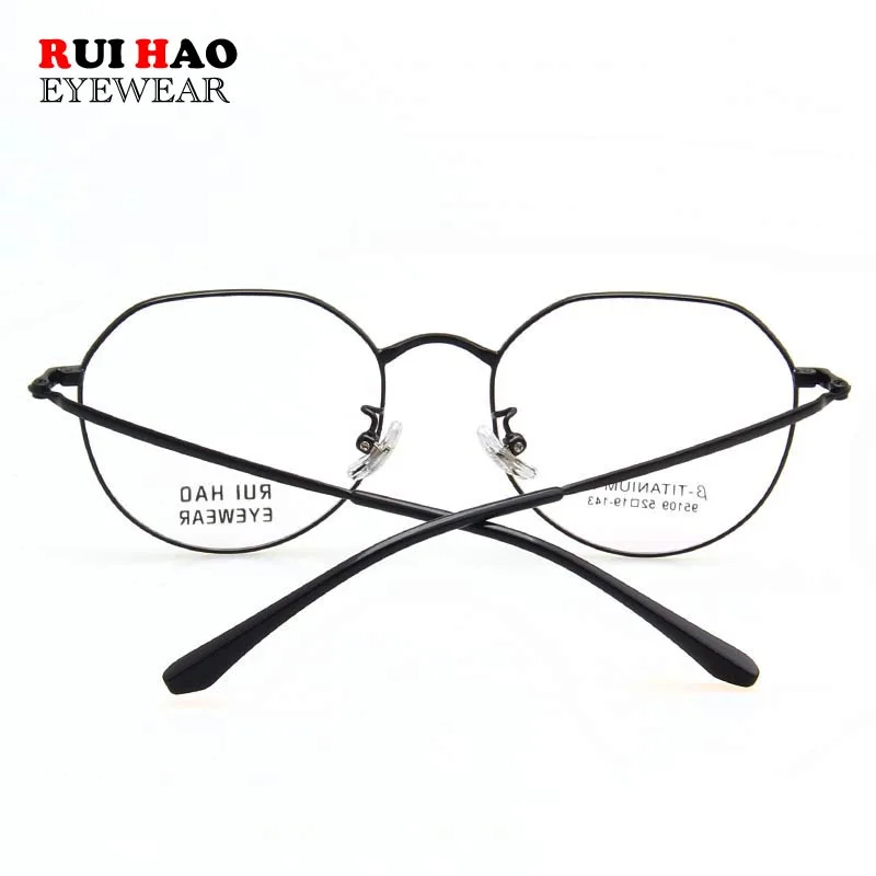 Очки по рецепту на заказ 2 цвета многоугольная Ретро титановая оправа полимерные