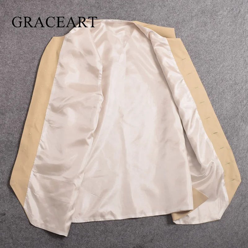 

Vintage Medieval Vest Victorian Gothic Steampunk Waistcoat Beige Frontier Punk Mens Tops