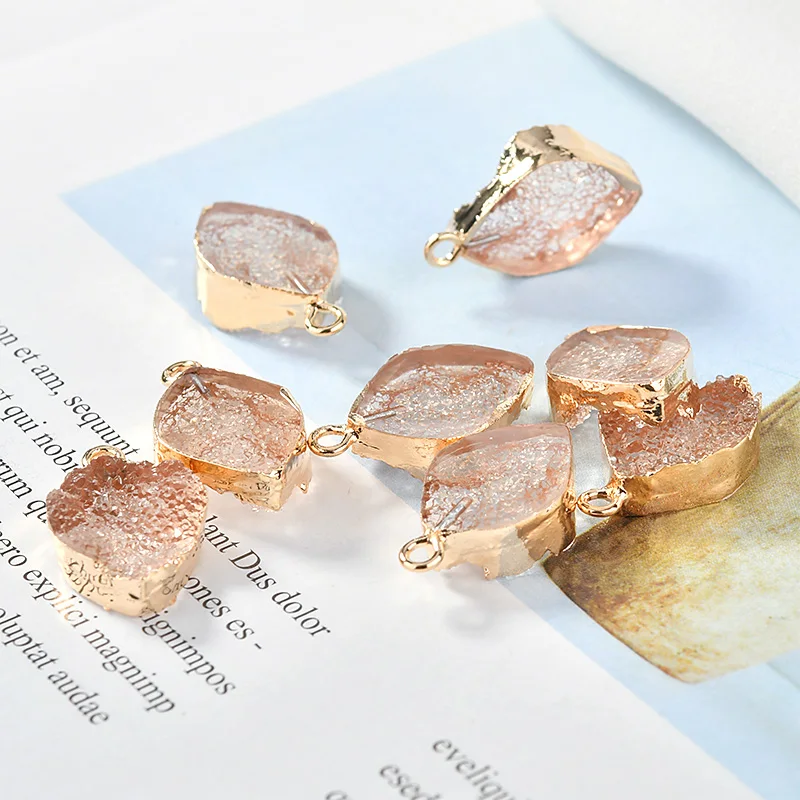 Прозрачный ремешок с имитацией руды и листьев подвесной полимерный кулон серьги