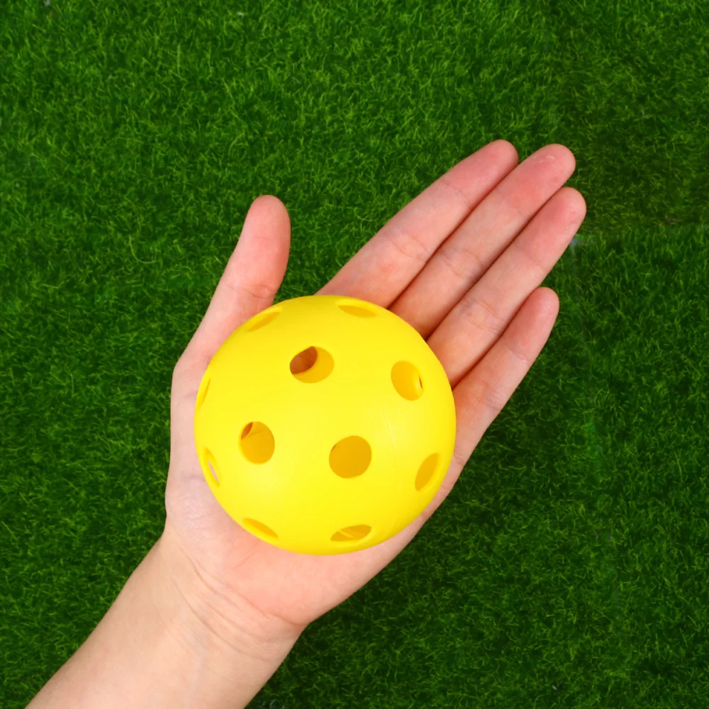 

14pcs Plastic Balls Yellow Pickleball with Holes Toy for Indoor and Outdoor Courts