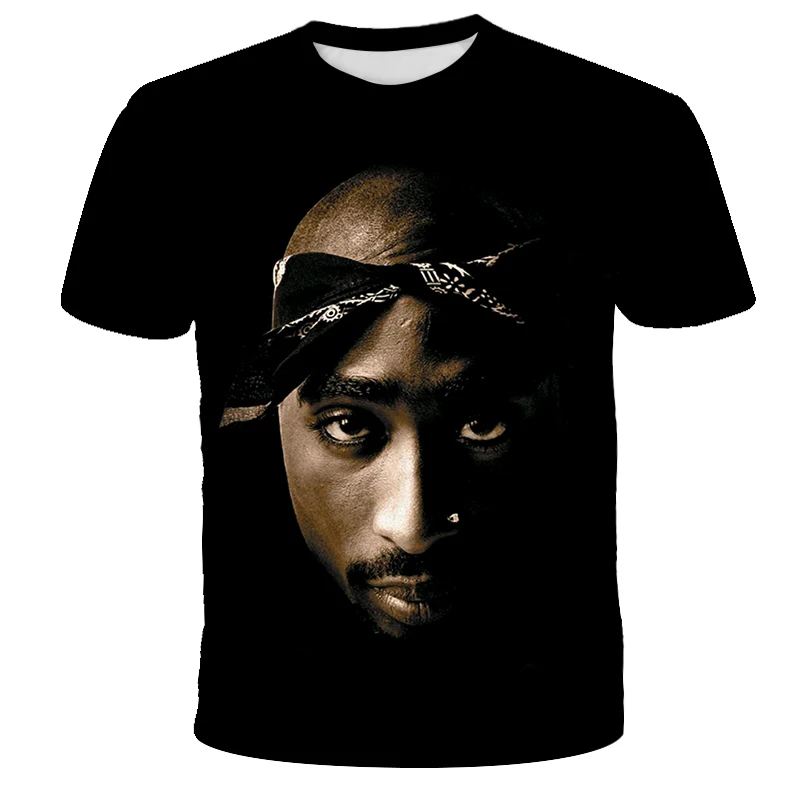 T5082 Новая летняя модная мужская и женская футболка Rapper 2pac Tupac 3d принт хип-хоп футболка s Повседневная крутая футболка для мужчин размера плюс 5XL - Цвет: T5082