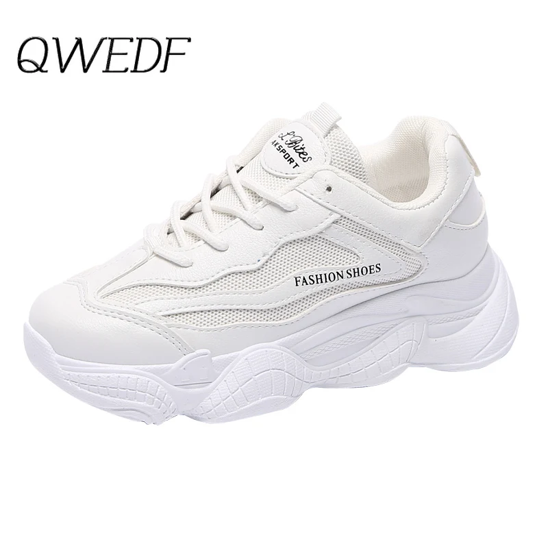 Женские массивные кроссовки QWEDF коллекция 2019 года модная женская обувь на