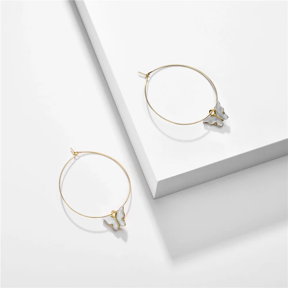 

Joolim Cute Butterfly Big Hoop Earring Cute Acrylic Summer Earring