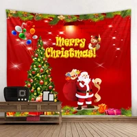 christmas day decorative print tapestry bedroom living room wall hanging banner flag home decor xmas mat for christmas new year