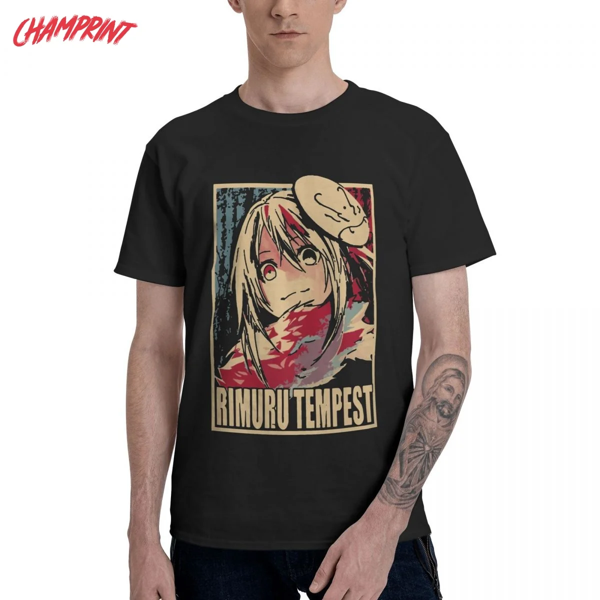 Футболки Rimuru Tempest Tensei Shitara Slime Datta Ken для мужчин хлопковая футболка когда я получил