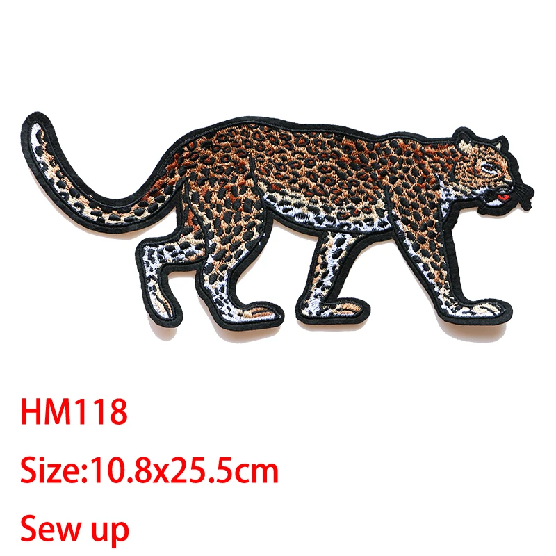 Декоративные Мультяшные нашивки с изображением тигра кошки Ягуара вышитые