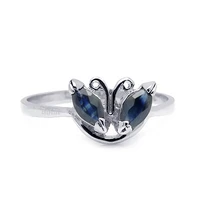 100 natural sapphire ring 2 5mm5mm natural sapphire silver ring fashion 925 silver butterfly ring for young girl