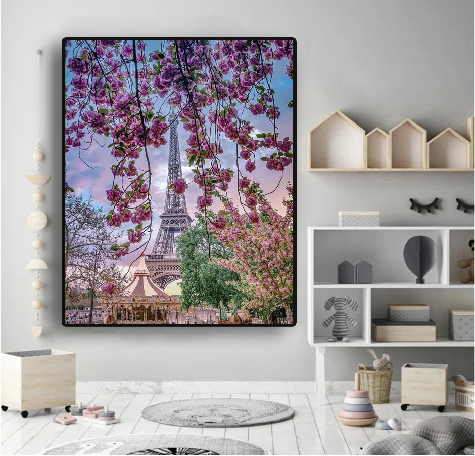 Домашнее украшение Весенняя Цветочная башня diy картина маслом по номерам