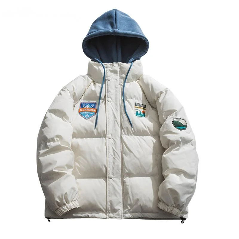 SYUHGFA Мужская парка с капюшоном зимняя куртка уличная одежда хип-хоп вышитая хлопковая Толстая теплая водонепроницаемая куртка 2022 Harajuku