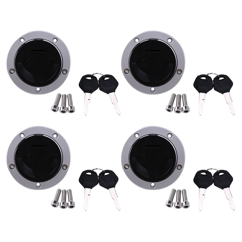 

4X Motorcycle Fuel Gas Tank Cap Cover Key Lock for Kawasaki Z800 Z750R Zx14 Kle650 Z1000 Z750