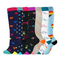 new 7pcsset compression socks kit knee highlong polyester nylon sports hosiery running cycling socks