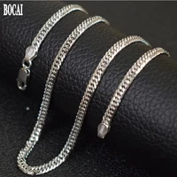new 100 real solid s925 pure silver car flower double buckle best selling thick necklace for man 2021 fashion man necklace