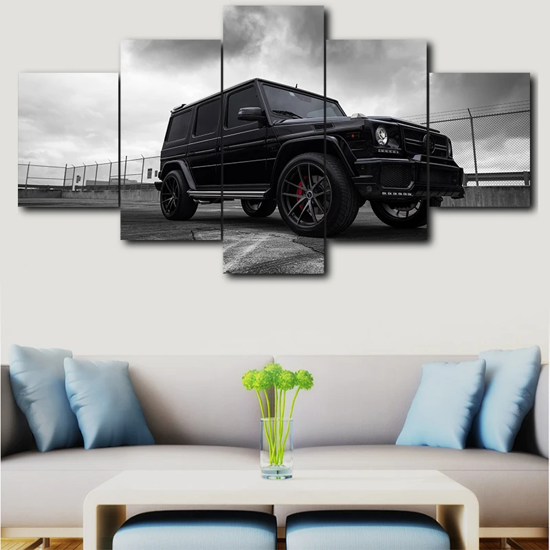 

Modern poster home decor framework wall living room Bedroom 5 piece car painting Off-road vehicle canvas HD printing Modular Oil