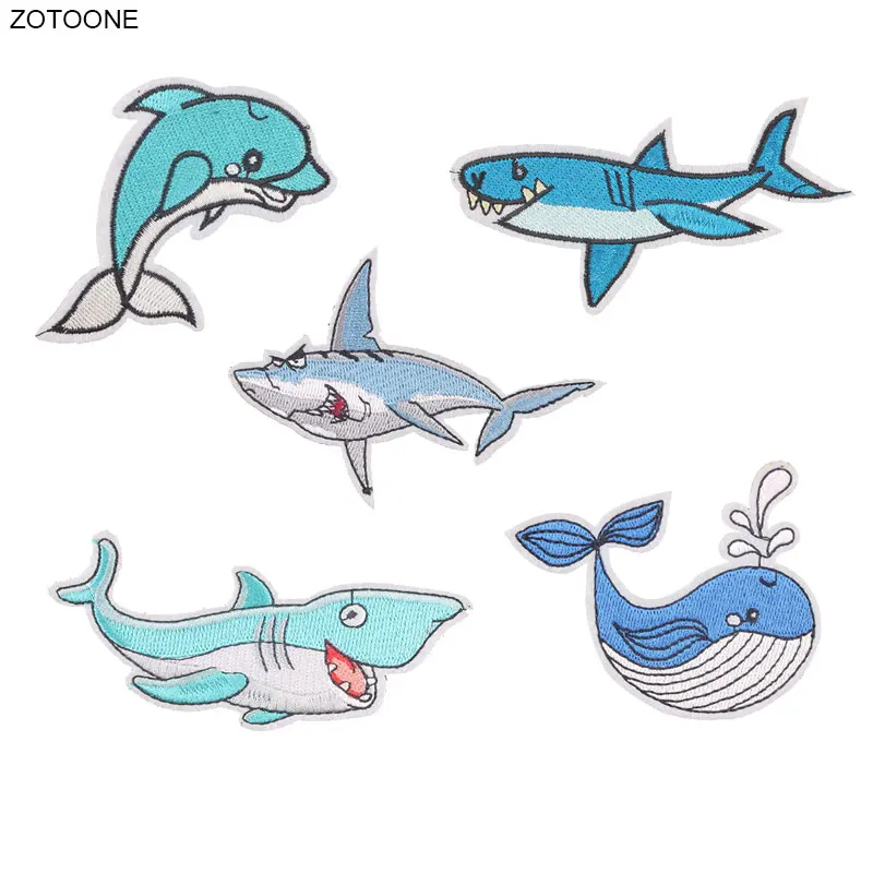 Нашивка ZOTOONE в виде животного нашивка с дельфином акулы на утюге нашивки для