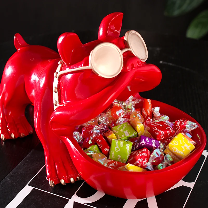 Ящик для хранения в виде бульдога статуя имитация собаки Художественная