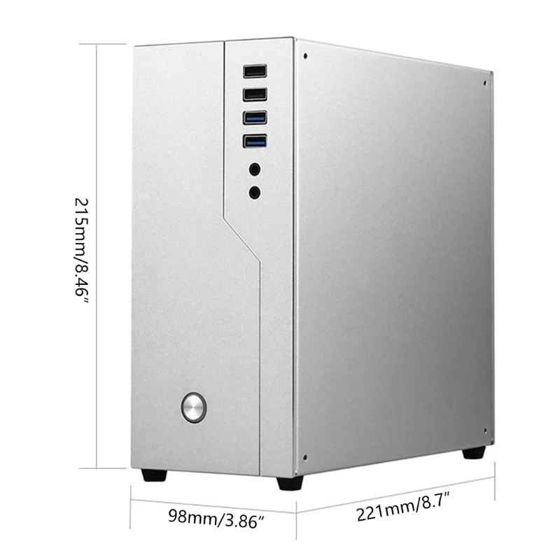 

H4GA Mini-ITX Aluminum Desktop Chassis with PCIe 3.0 Riser Cable Home Theater Personal Computer HTPC Case USB3.0 Enclosure