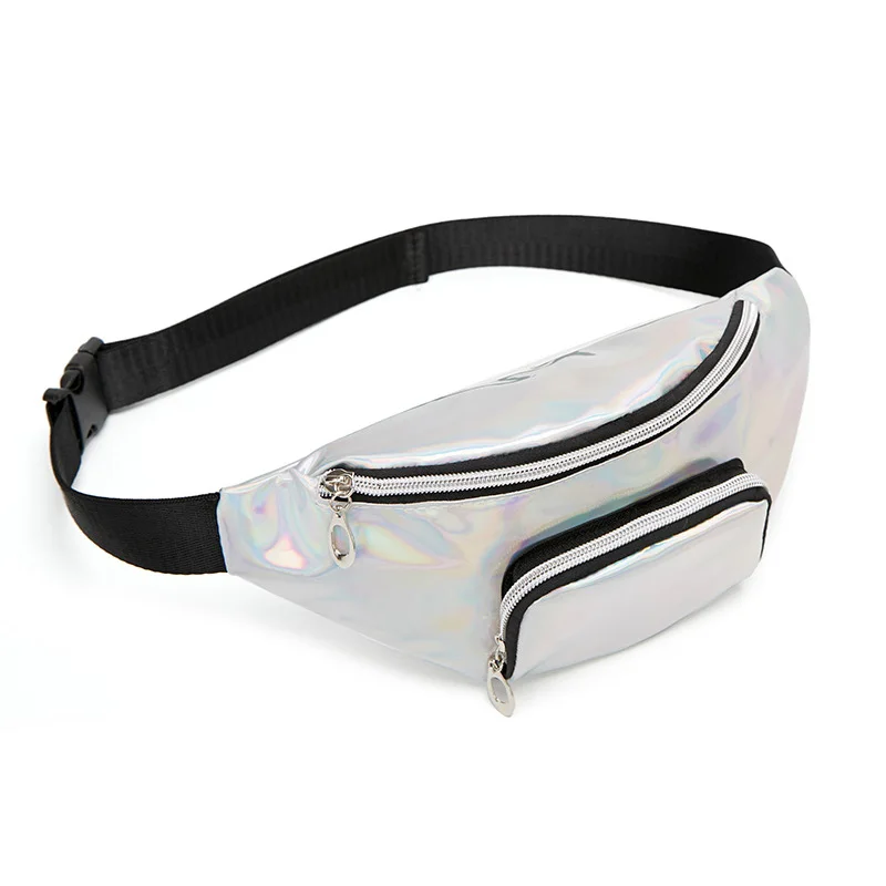 Silver Waist pack Женская поясная сумка, Кожаная поясная сумка, PU нагрудная сумка, Женская вместительная сумка-банан, сумка через плечо, сумка-бум, сумки-мессенджеры - Цвет: Silver Waist pack