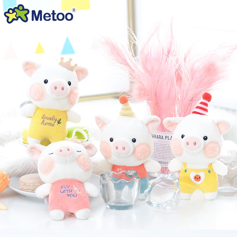 

2PCS Metoo Cute Pig Pendant Kawaii Animal Doll Soft Plush Toy Keychain For Couples Key Ring Pendant Boys Girls Children Gift