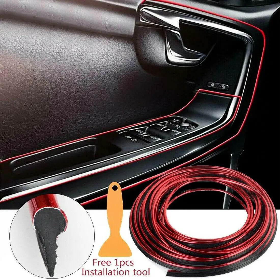 

Car Edge Gap Line Flexible Garnish Interior Molding Parts 16.4ft Accessories