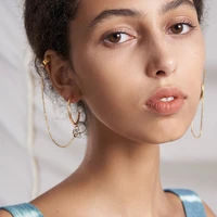 enfashion piercing tassel drop earrings for women pendientes gold color earings 2021 stainless steel fashion jewelry party e1254