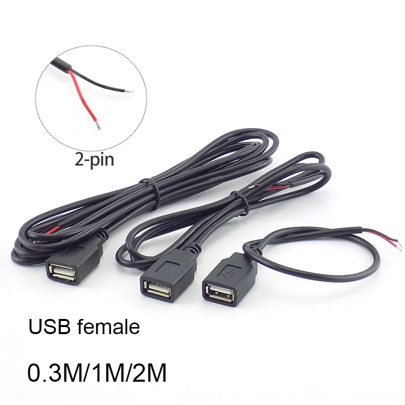 0 3 м/1 м/2 м 2 Pin Micro USB A гнездовой разъем провода зарядки зарядный шнур переходник с