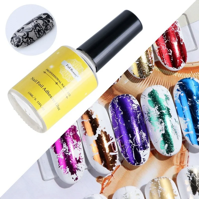 

Full Beauty 15ml Nail Glue For Transfer Foil Sticker Nail Foil Adhesive Polish Gel Starry Paper Print Foils Wraps Manicure