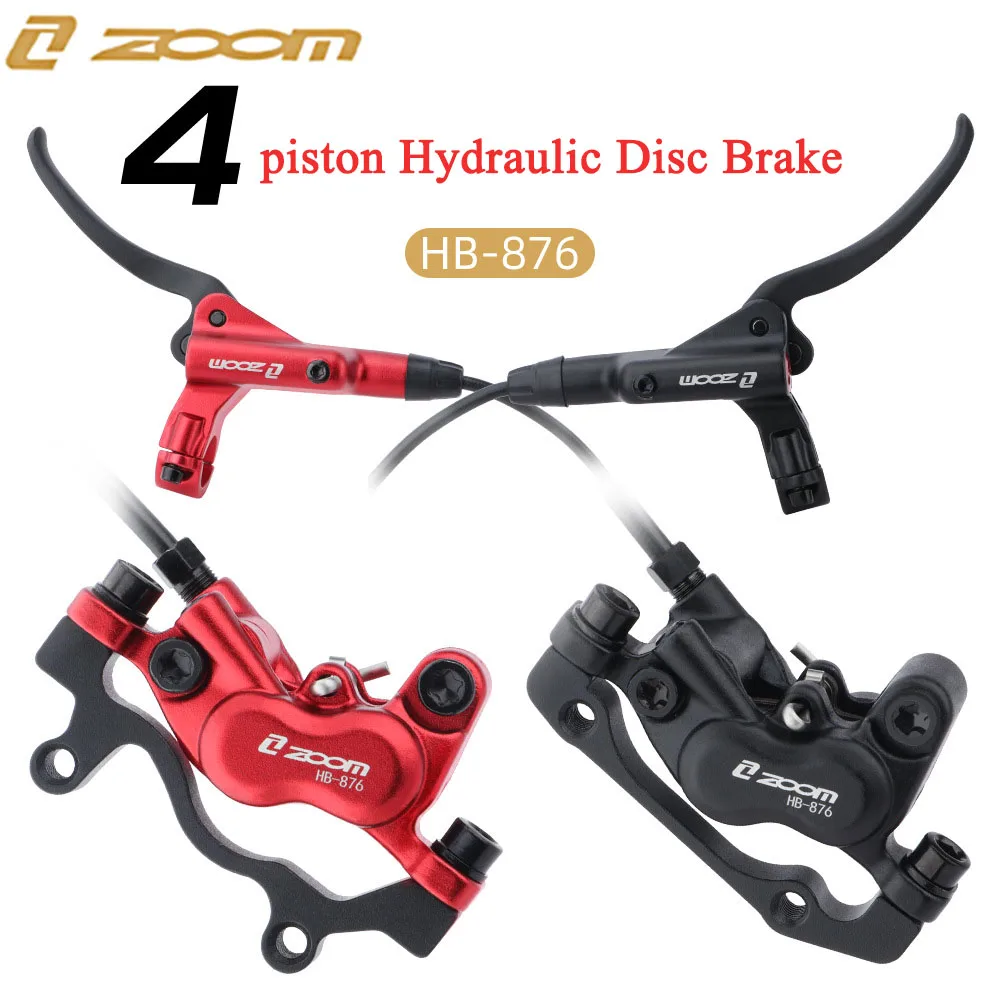 

ZOOM HB876 MTB Hydraulic Brake four-piston Bicycle Oil Disc Left Rear Right Front Bilateral Braking Caliper for 160mm Discs Part