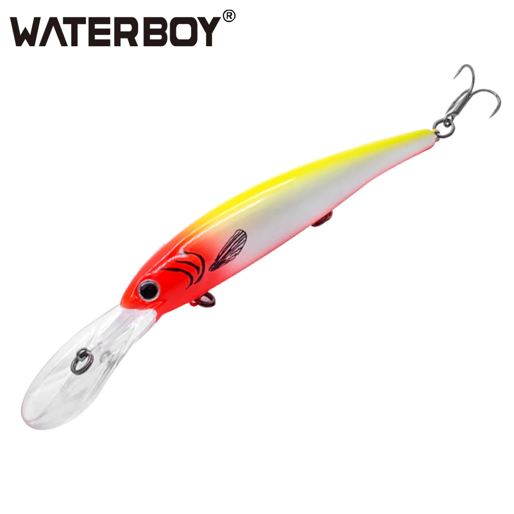 WATERBOY Long Lip Minnow Fishing Lure 12cm 20g Deep Wobbler Swimming Artificial Pesca Hard Fish Bait