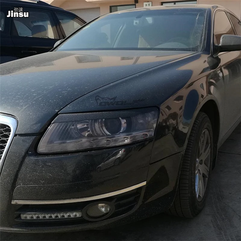 1 пара автомобильных фар Накладка для бровей наклейка углеродное волокно фара